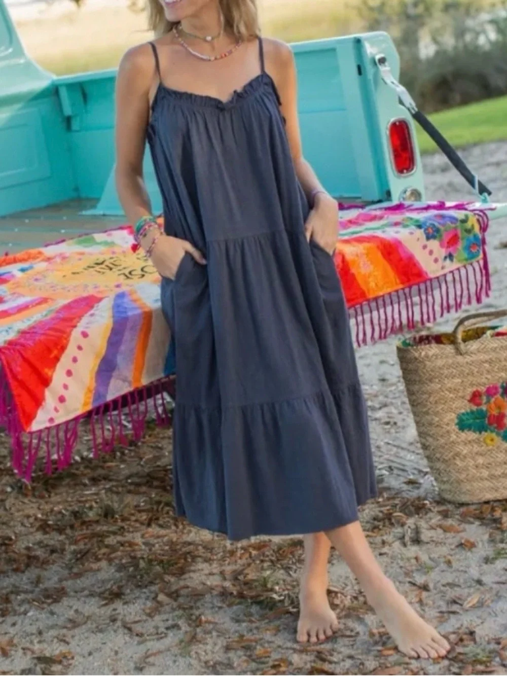 Natural Life tiered midi dress size M - Picture 1 of 8